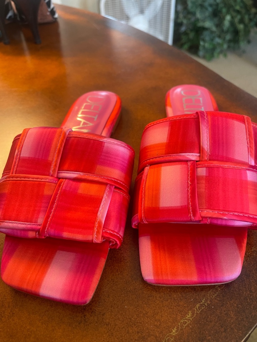 Bright Pink Woven Slide Sandals - Women